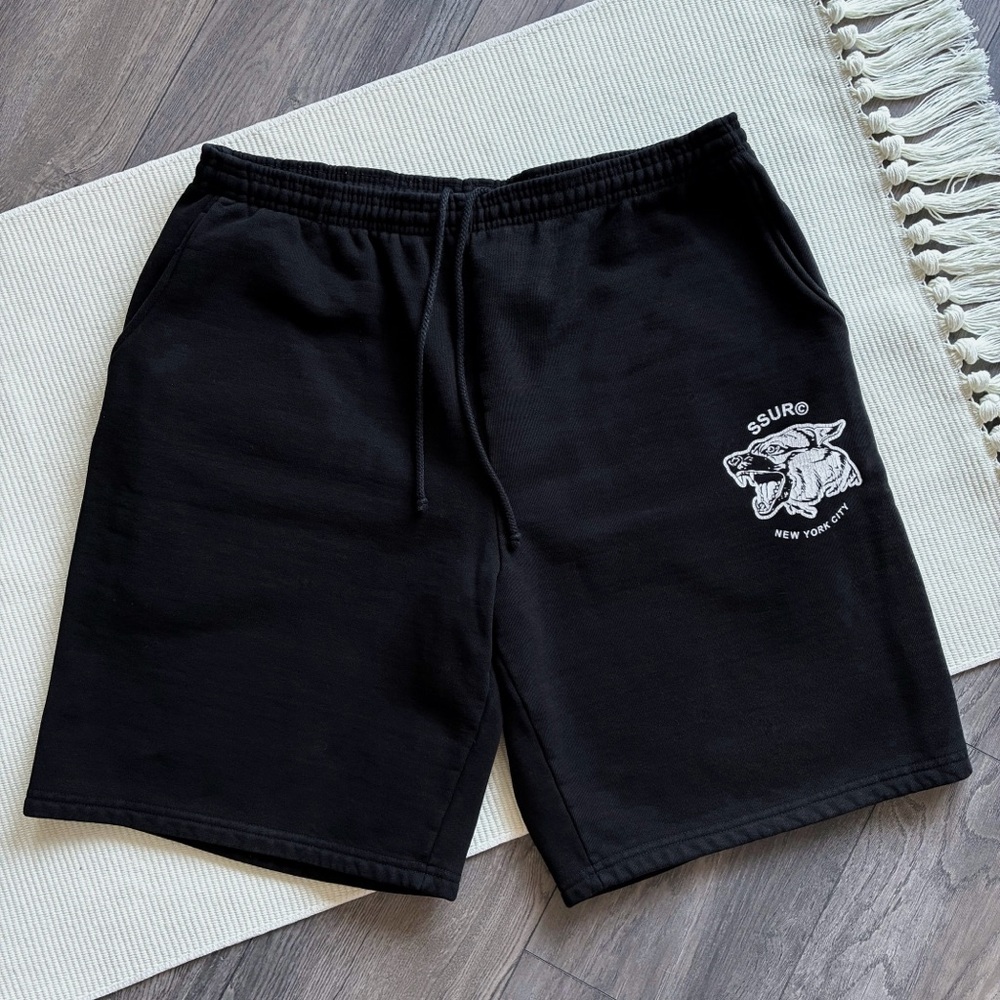 SSUR NYC FURY Print Heavy Cotton Black Shorts